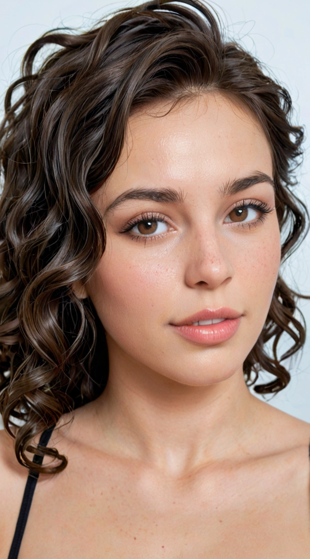 Short dark hair, curly