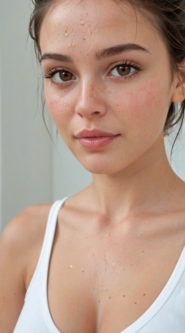 Make her eyes brown