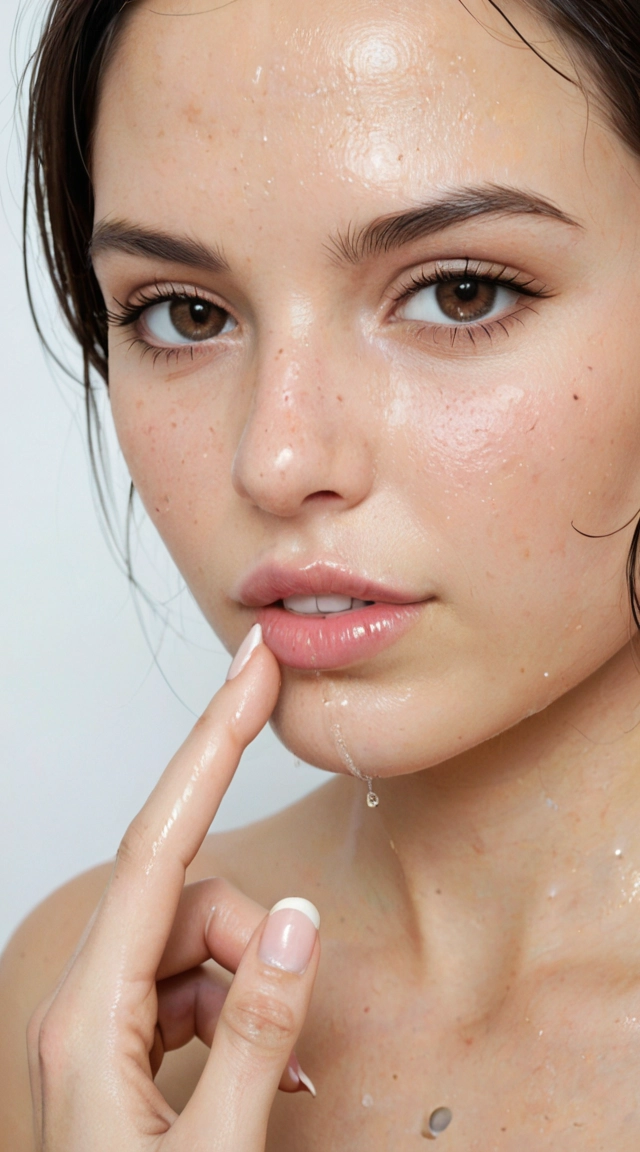 A brunette getting hand squirted