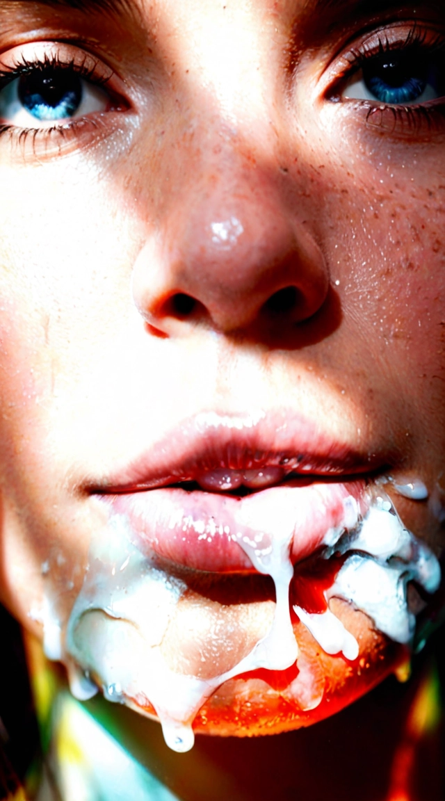 Cum shot on her face